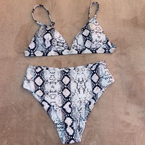 snakeskin high waisted bikini